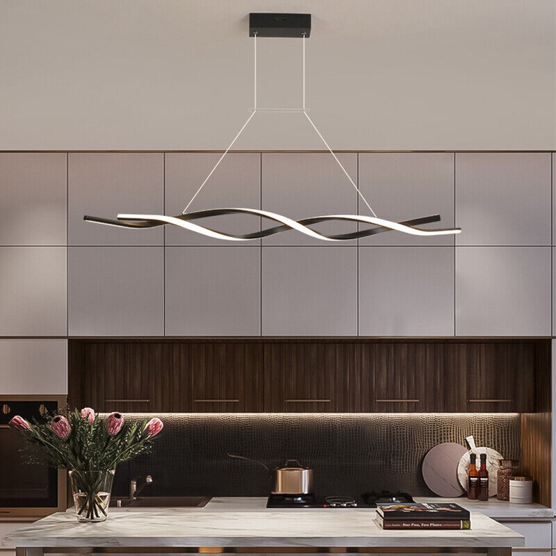 LED Chandelier Lighting Dining Room Lights Kitchen Black Pendant Light Bar Lamp