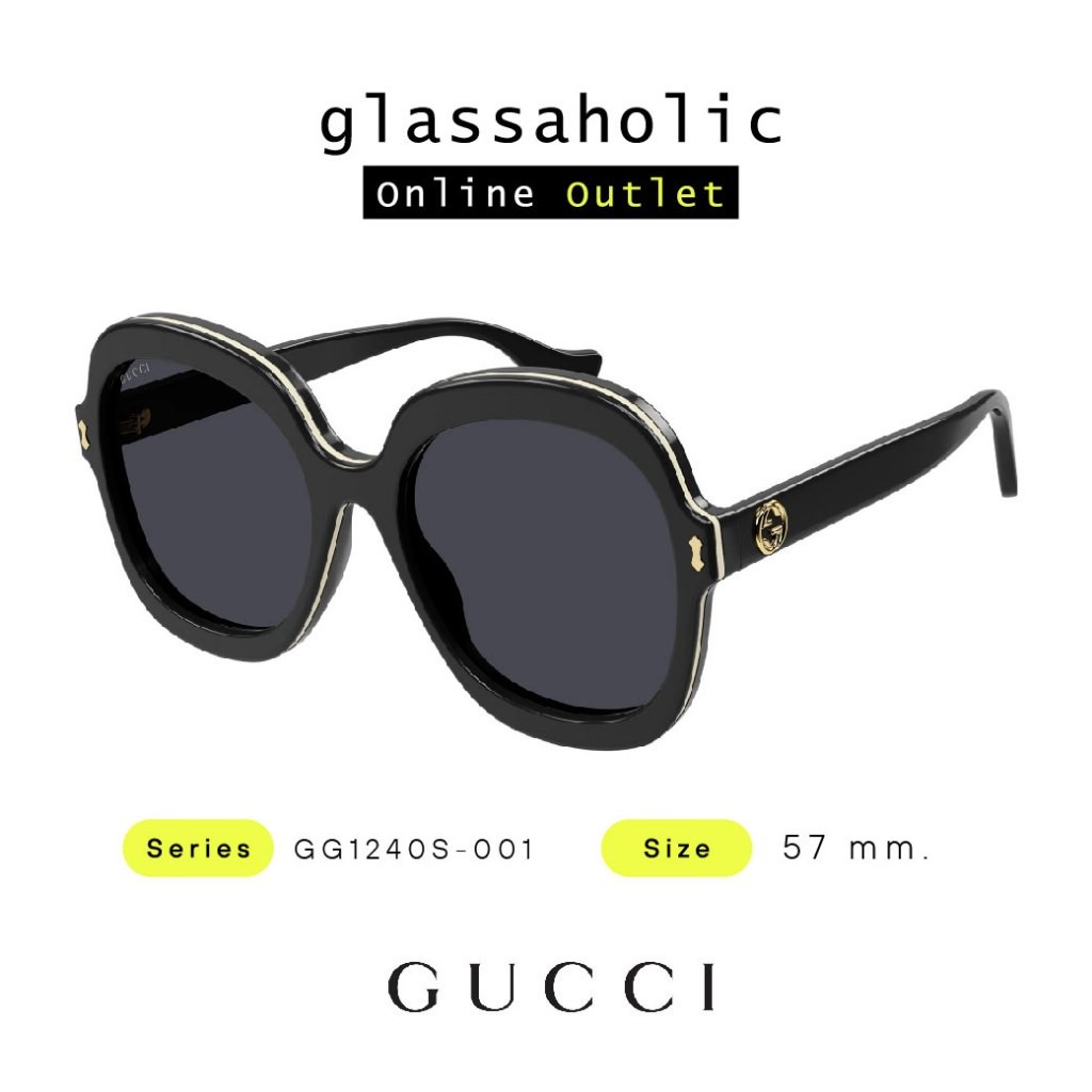 [รุ่นฮิตพิเศษ] แว่นกันแดด GUCCI รุ่น GG1240S-001 ทรงเหลี่ยม รุ่นพิเศษ สุดคลาสสิก