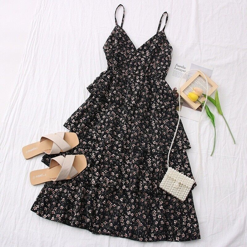 New Women Summer Boho Maxi Beach Dress Ladies Evening Party Floral Sundress US