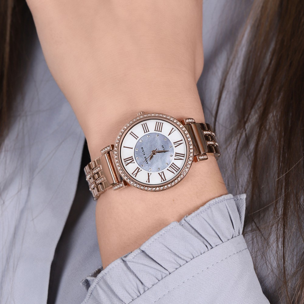 mall inline badgeAnne Klein AK/3632MPRG (n) Solar Powered Swarovski Crystal นาฬิกาข้อมือผู้หญิงพลังงานแสงอาทิตย์ สีโรสโกลด์