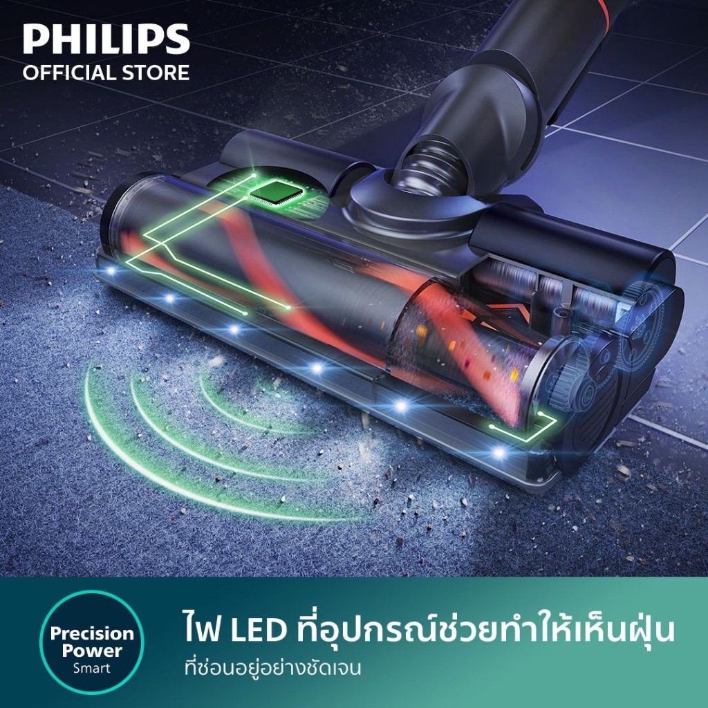 Philips Cordless Vacuum Aqua 7000 Series เครื่องดูดฝุ่นไร้สายดูดพร้อมถู XC7055/01